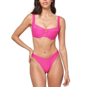L*Space CAMELLIA-CABANA BIKINI Top Small
